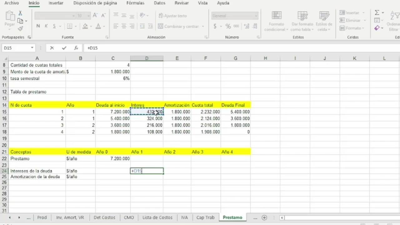 Proyecto Fabrica Hielo Excel - Prestamo