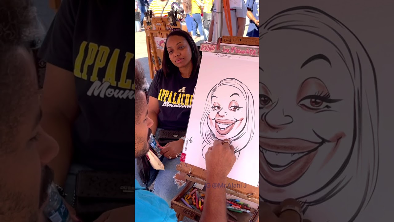 Caricature artist at work | So satisfying!