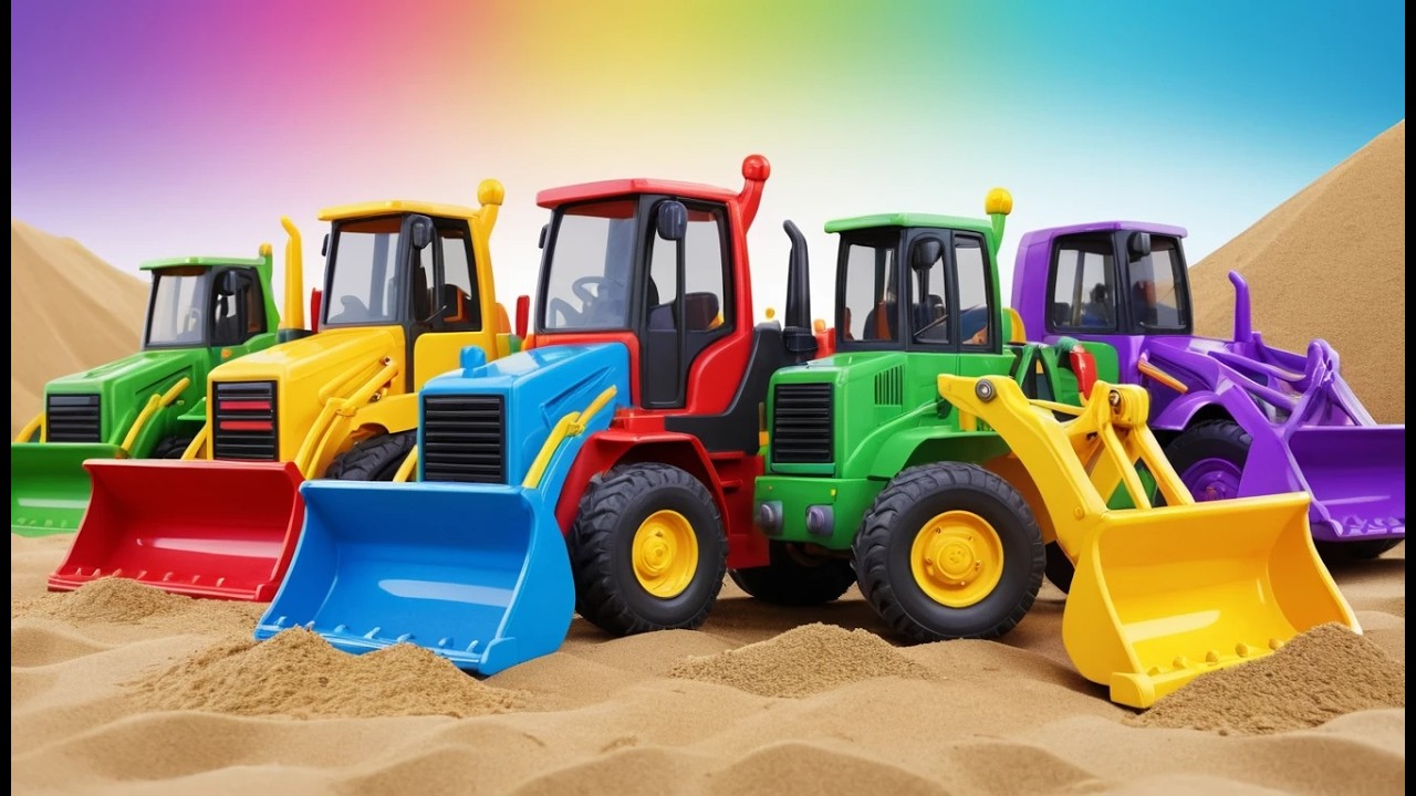 Four Little Bulldozers Push Push Push | Construction Site Song for Kids