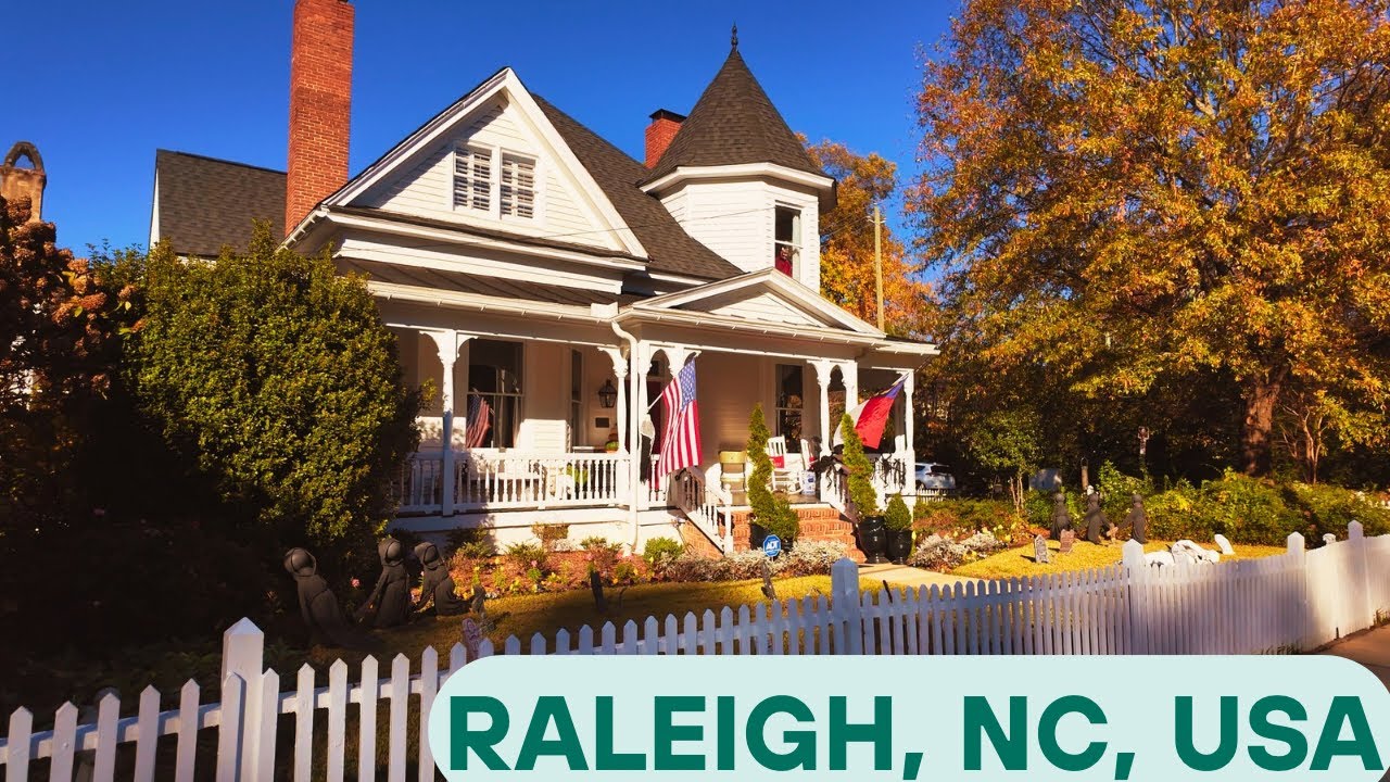 4K Walk in LOVELY Neighborhood | Raleigh North Carolina USA | Relaxing Sounds #walking #neighborhood