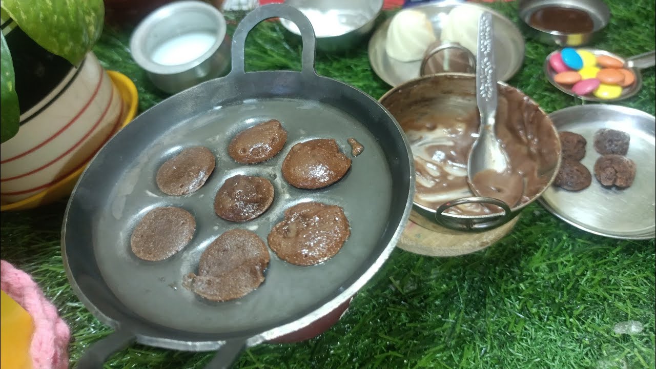🍫চকলেট ইডলি বানানোর সহজ রেসিপি 😍 | Miniature Chocolate Idli recipe 😋mini cooking 🍥mini easy cooking/