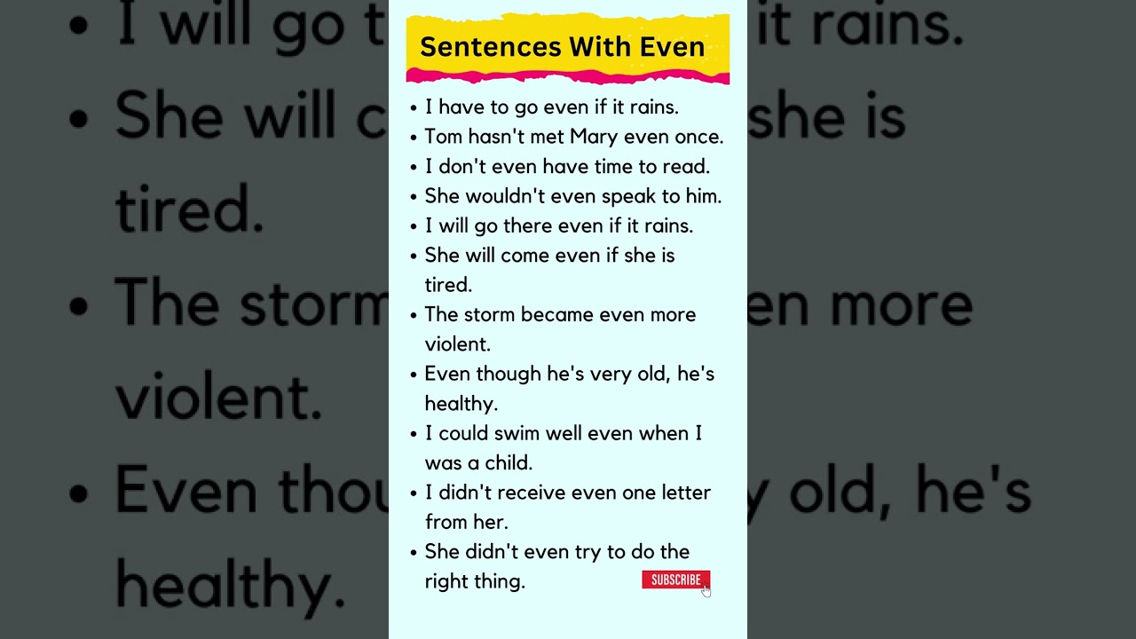 Sentence With Even. #shorts #spokenenglish