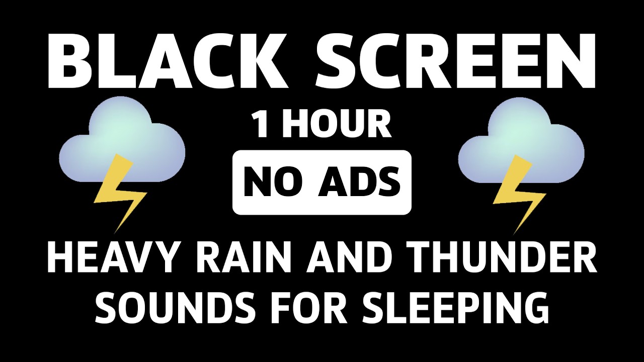 Fall Asleep Immediately Heavy RAIN with ThunderStorm on a LAKE | Beat Insomnia | Black Screen