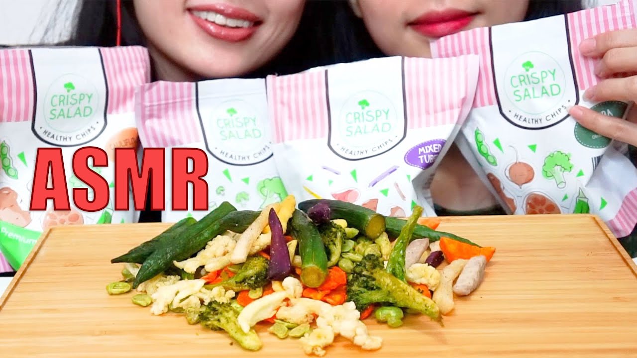 ASMR EATING SOUNDS CRIPSY SALAD - VEGIES CHIPS | NO TALKING | SHEFEBULOUSCIOUS