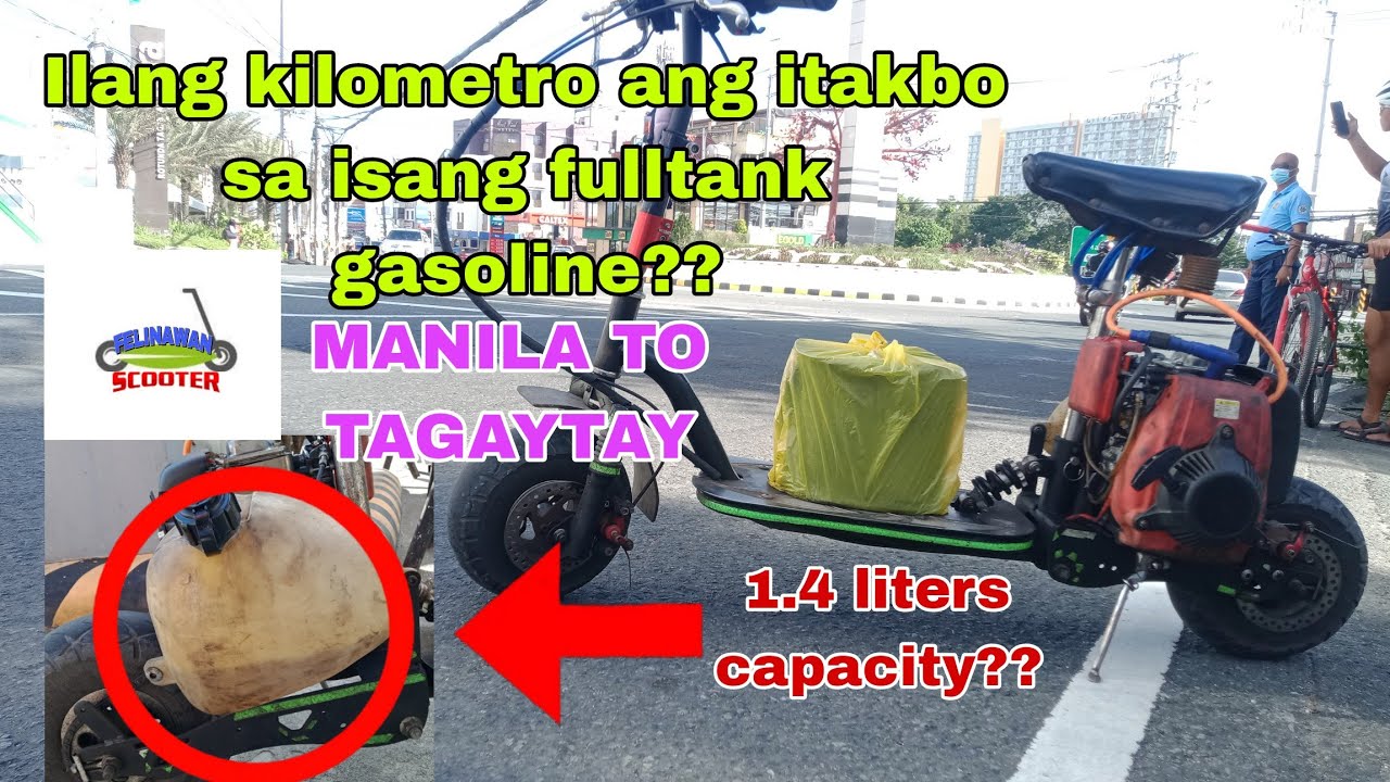 Chinaped stand-up scooter Huahengtaishan 4stroke engine gasoline consumption experiment  FELINAWAN