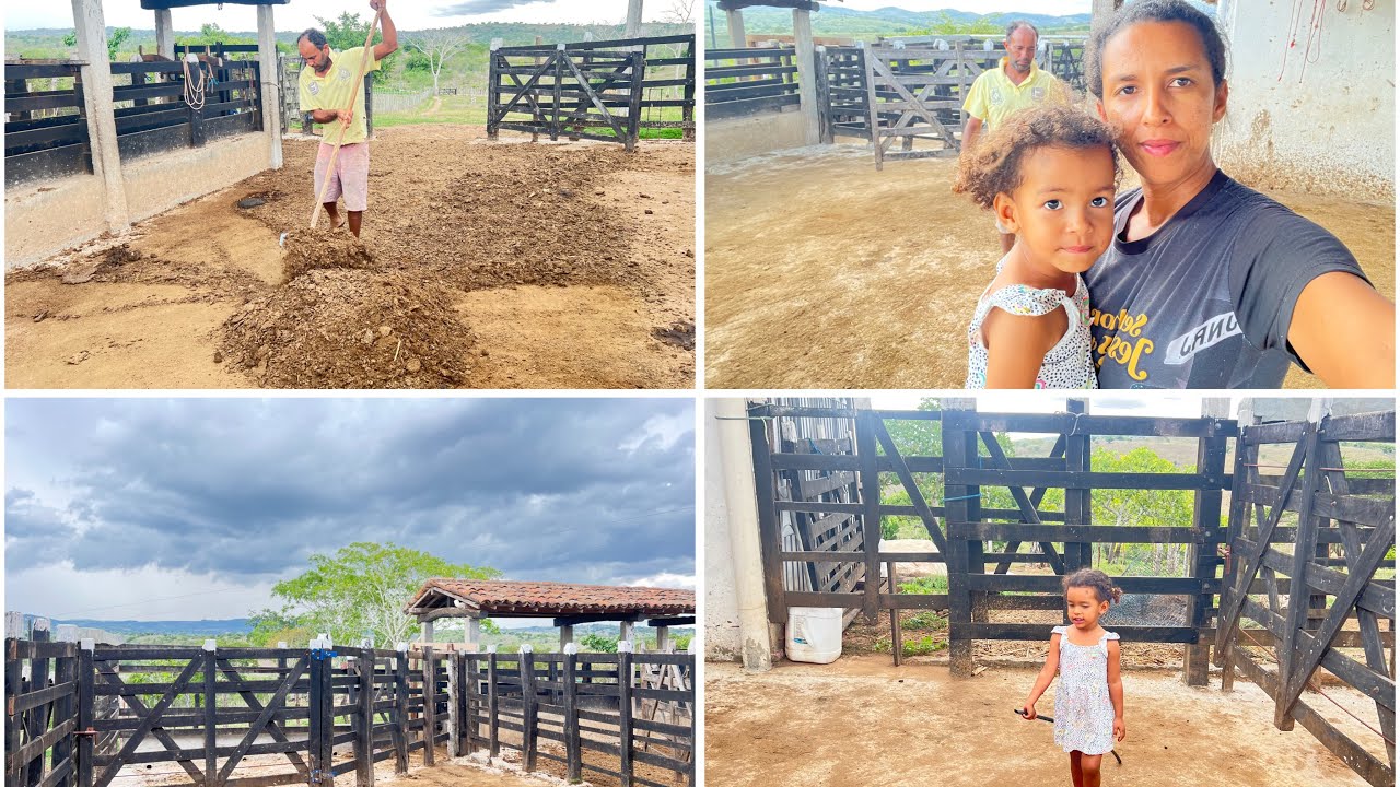 FAMÍLIA NA LIMPEZA DO CURRAL