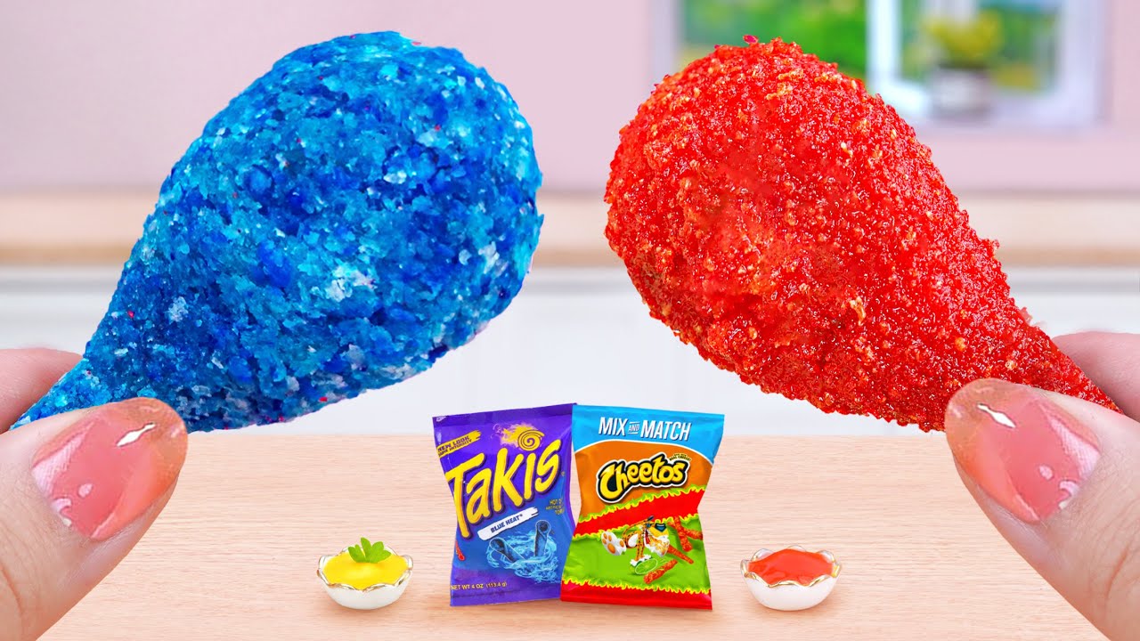 Best Spicy Fried Chicken 🤗 Miniature Chicken Fry Hot Cheetos vs Takis Recipe 💗 Tina Mini Cooking