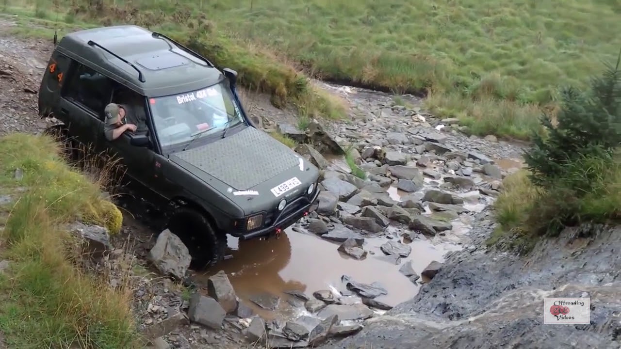 Land Rover Discoverys Greenlaning over Wales - Strata Florida, bomb hole, river runs and in the dark