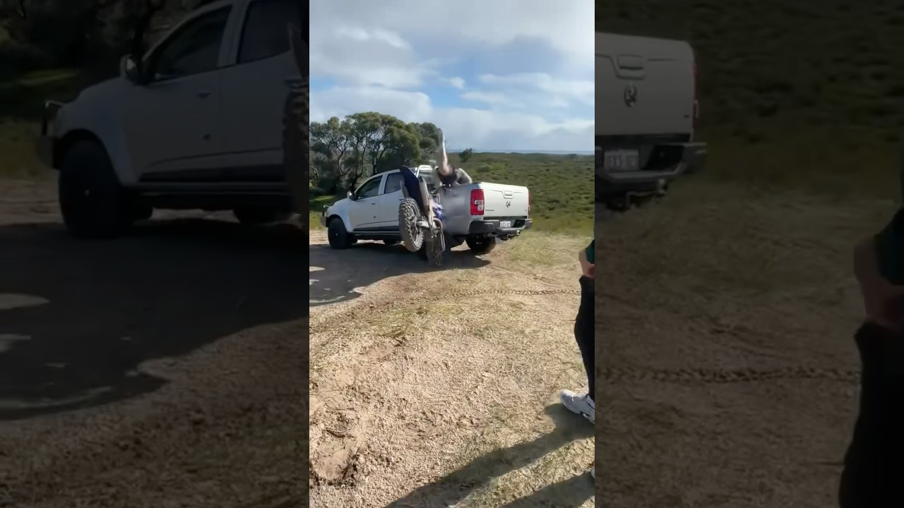 BIKE CRASHES INTO CAR!! #australia #fail #crash #mxfail #dunes #fullsend #learner #yz