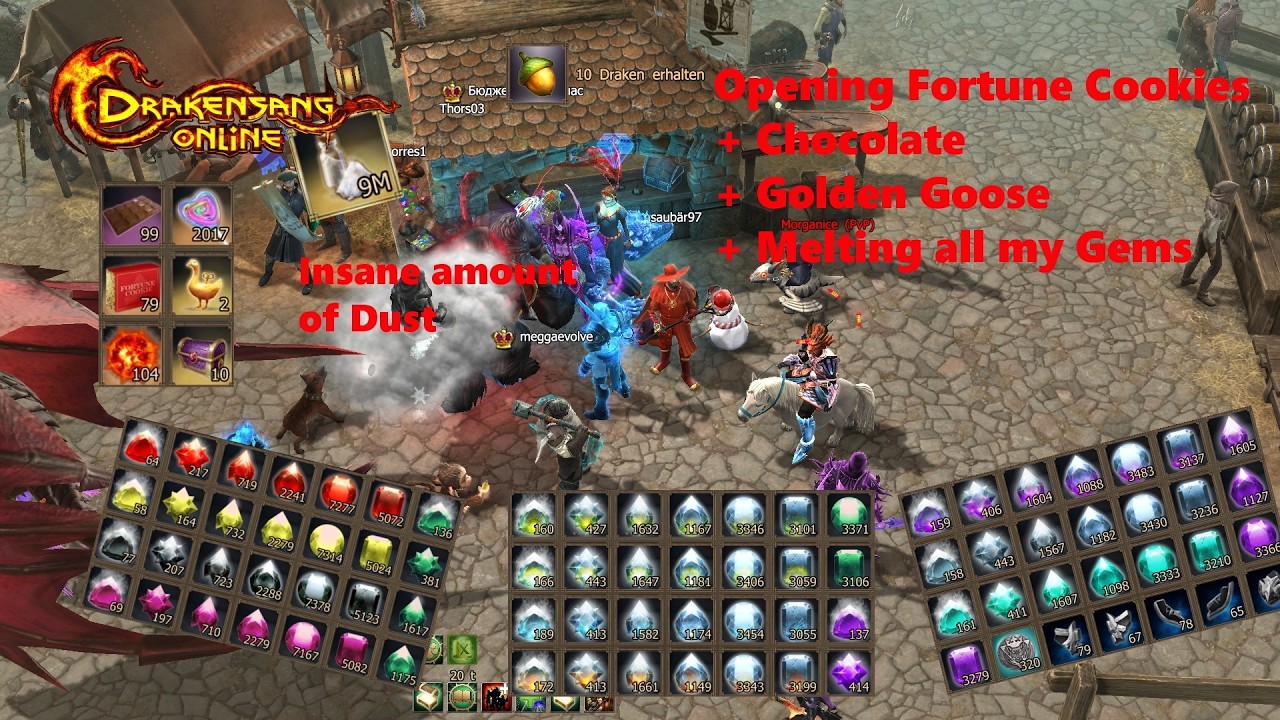 Drakensang Online #134 | MMORPG | Opening Fortune Cookies - Chocolate | MELTING ALL MY GEMS