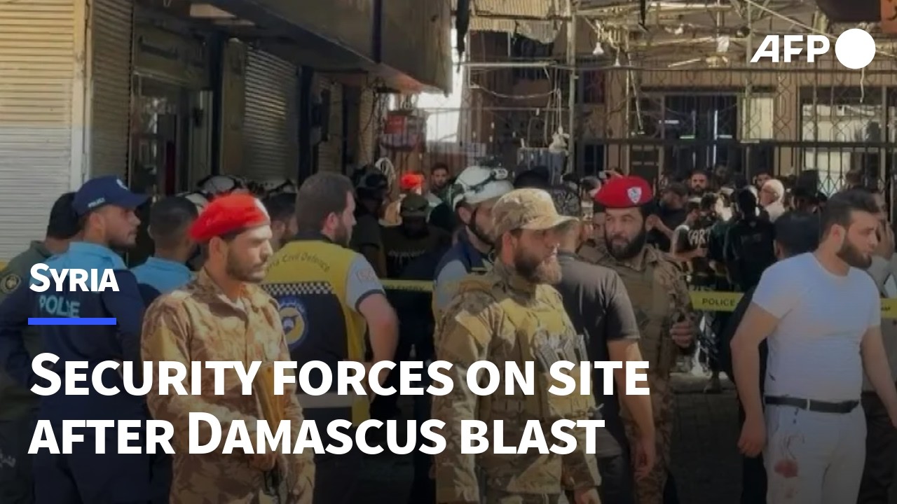 Scene at site of deadly blast in central Damascus | AFP