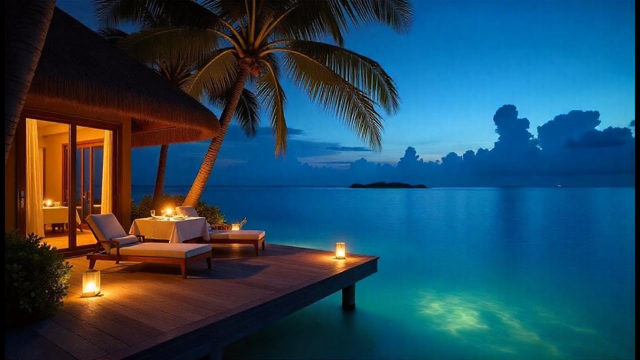 24/7 Serene Oceanfront: Ocean Sounds for Deep Sleep Under Moonlit Skies