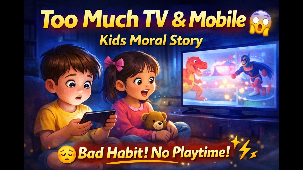 Too Much TV & Mobile 😱 | Kids Moral Story