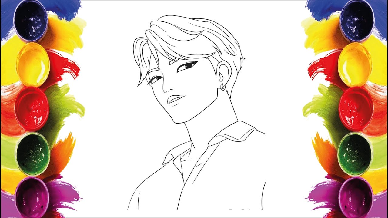 Coloring Jinu Face | K-Pop Demon Hunters Coloring Page | Marker Art | MINI ARTIST WORLD