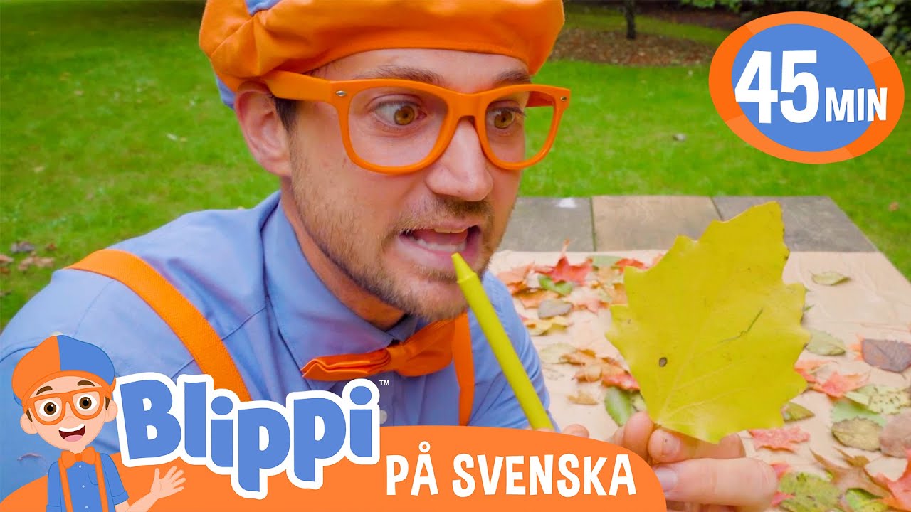 Blippi Svenska | H&ouml;stf&auml;rger - Skapa konst med h&ouml;stl&ouml;v | pedagogiska videor f&ouml;r barn