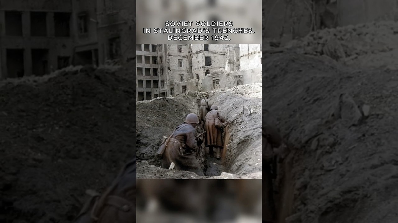 Colorized Footage: Soviet Soldiers Advance Through Trenches in Stalingrad, 1942 #ww2 #ai #history