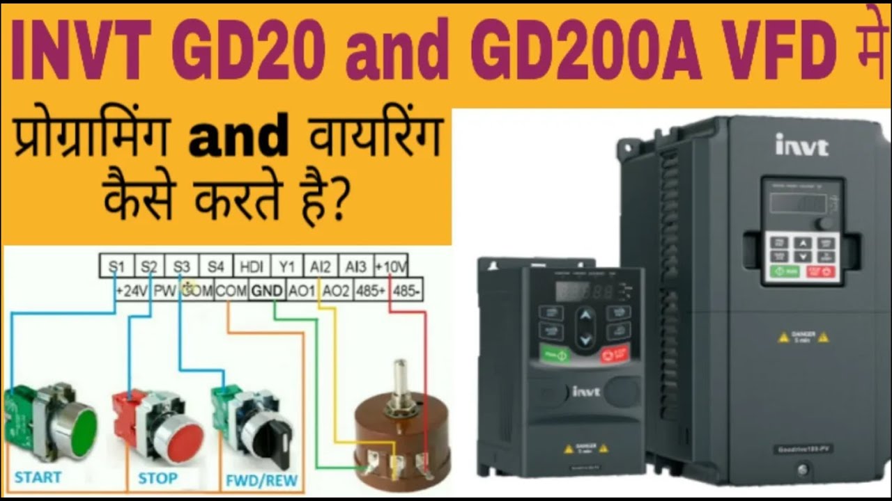 INVT GD20 & GD200A VFD Programming and Control Terminal Wiring  INVT GD20 Wiring  INVTGD200A VFD