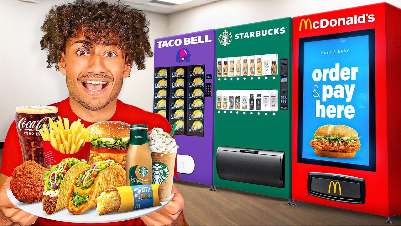 Eating Only VENDING MACHINE Food For 24 Hours!