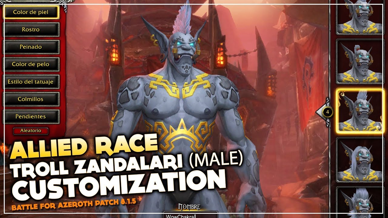 Zandalari Troll Character Customization (Male) Patch 8.1.5 | Allied Race Battle for Azeroth
