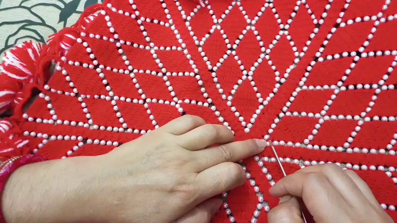 THALI PALLA MAKING (PEARLS) Thali palla making with crossia, beautiful design of THAL POSH