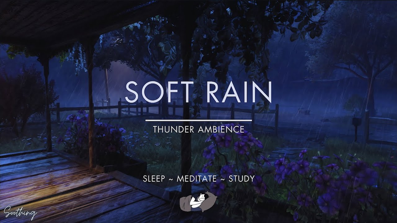 Soft Rain With Thunder | No Ads | Soothing Rain Sounds For Sleeping