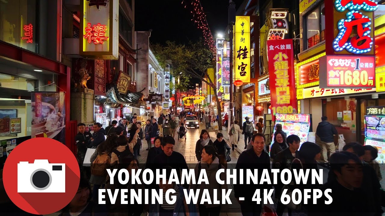 Evening Walk in Yokohama Chinatown - Motomachi Chukagai - 4K 60FPS