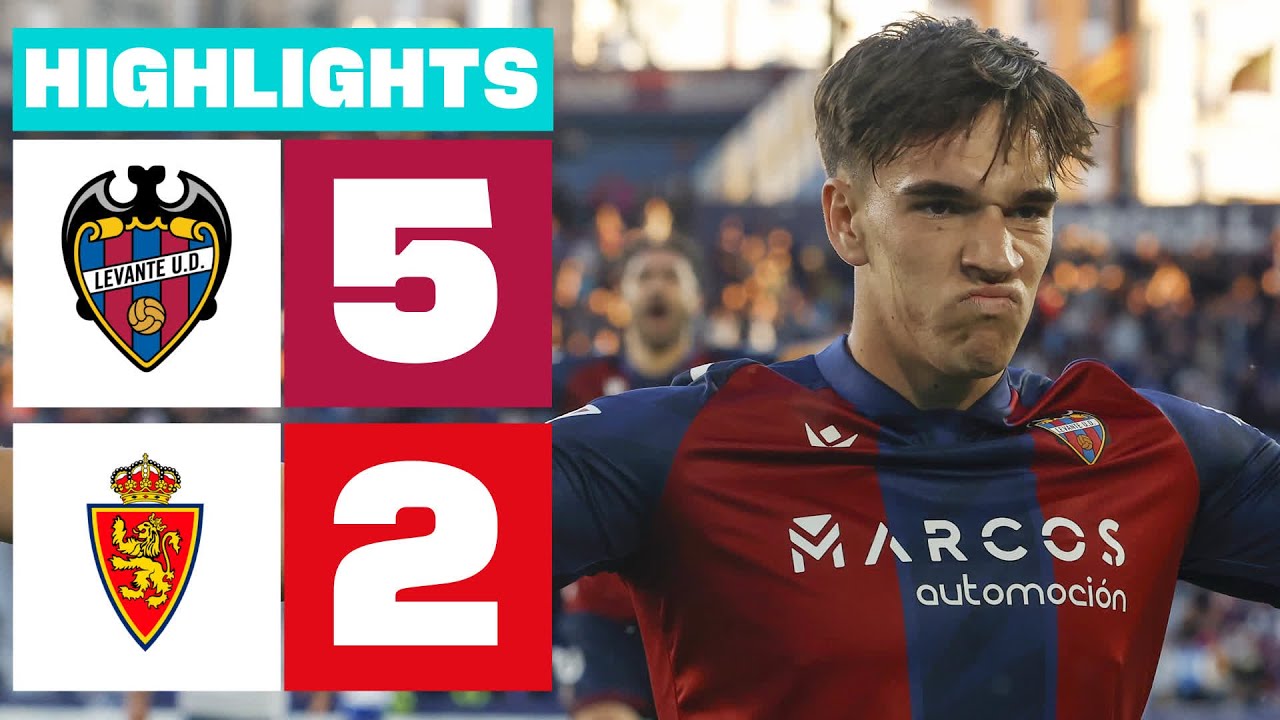 LEVANTE UD 5 - 2 REAL ZARAGOZA I RESUMEN LALIGA HYPERMOTION