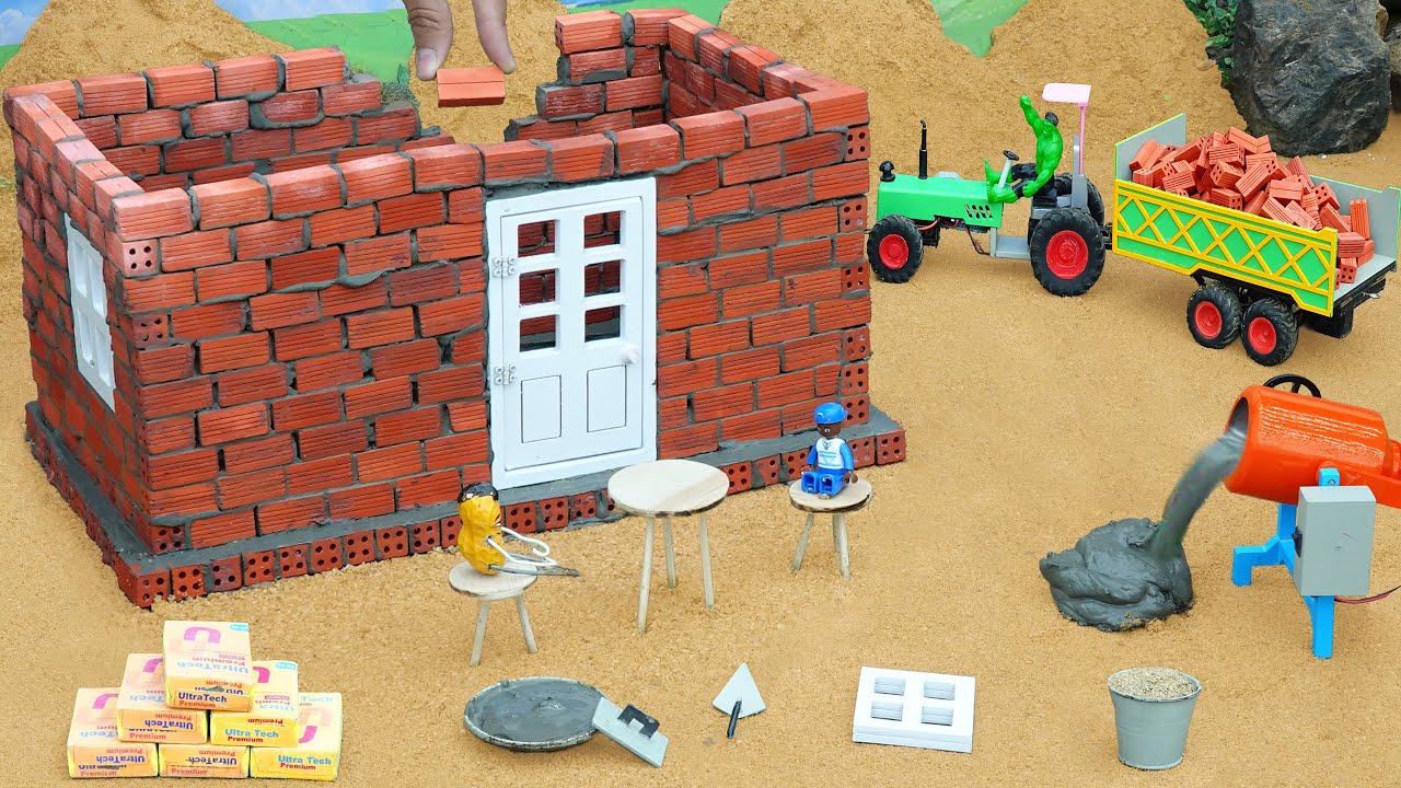 thief roof damaged | DIY Mini Tractor Anti Theft Brick House Construction Science Project
