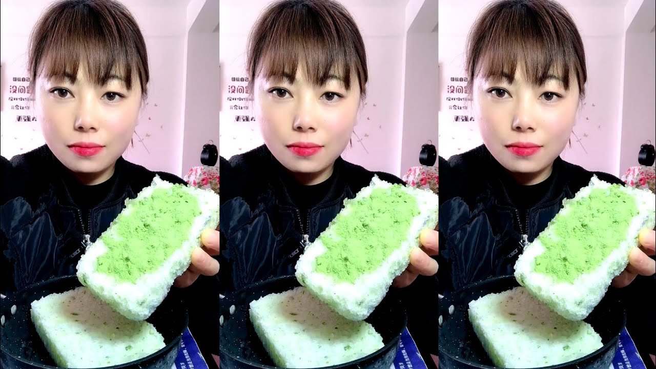 ASMR MATCHA ICE EATING / ICE EATING
