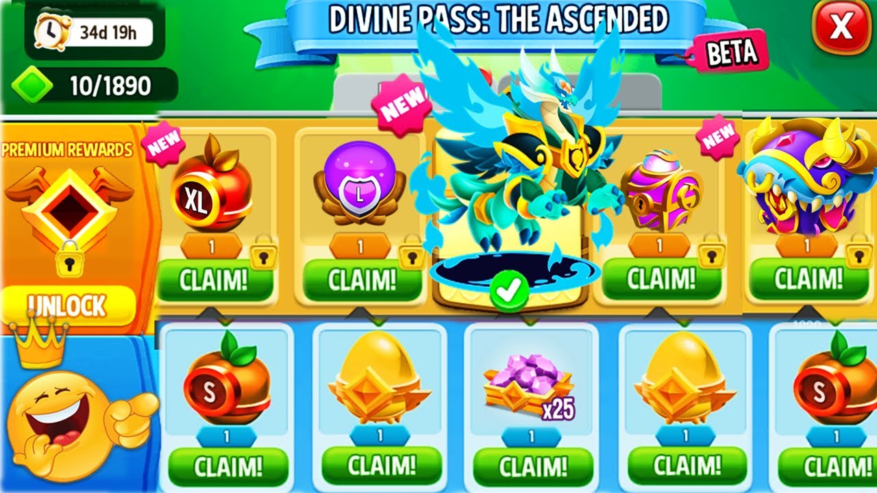 ALL FREE DIVINE PASS Rewards in Beaked Extractor Dragon | FULL ULOCKED 2024! 😱