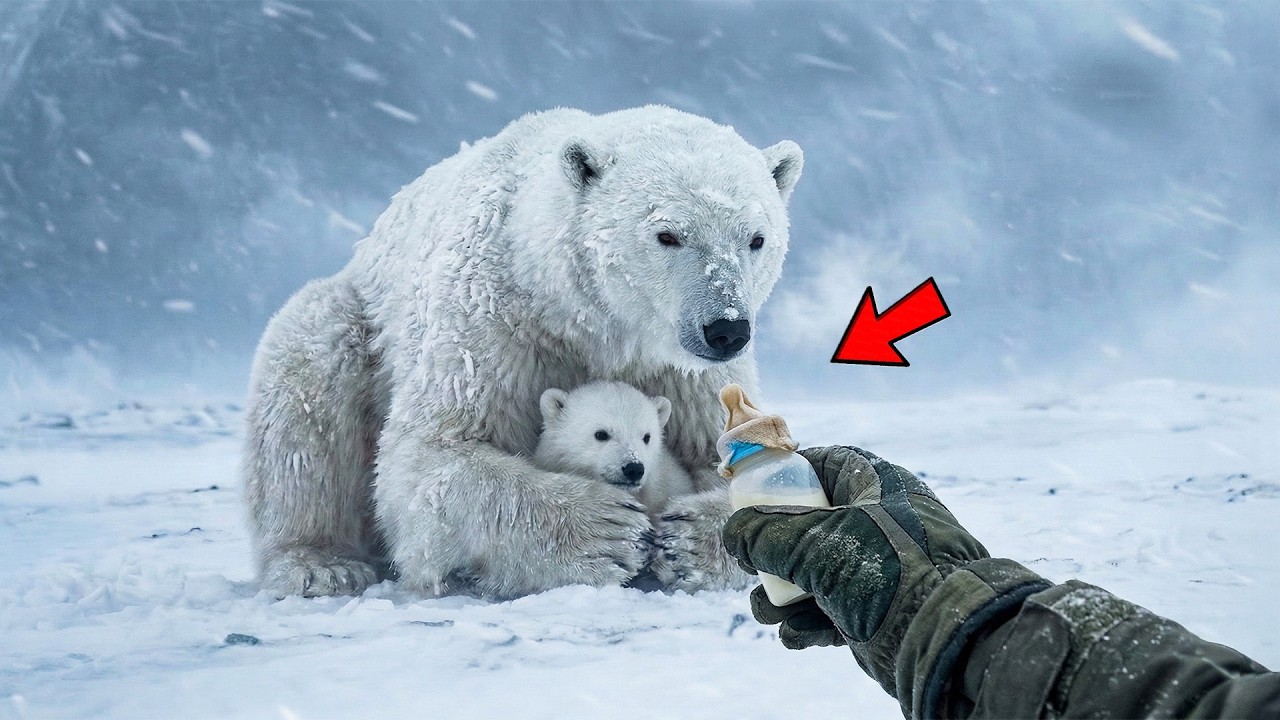 Mother Polar Bear Trusts Man to Save Her Freezing Cub — How She Says Thanks Makes You CRY
