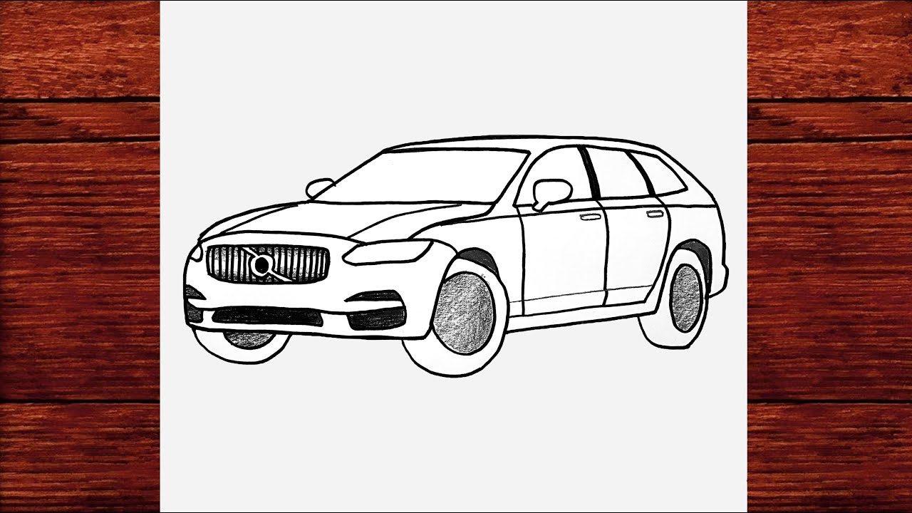 How to draw a car Volvo V90 - Kolay Araba Çizimi Volvo - Volvo S90 Araba Çizimi Nasıl Yapılır [2022]