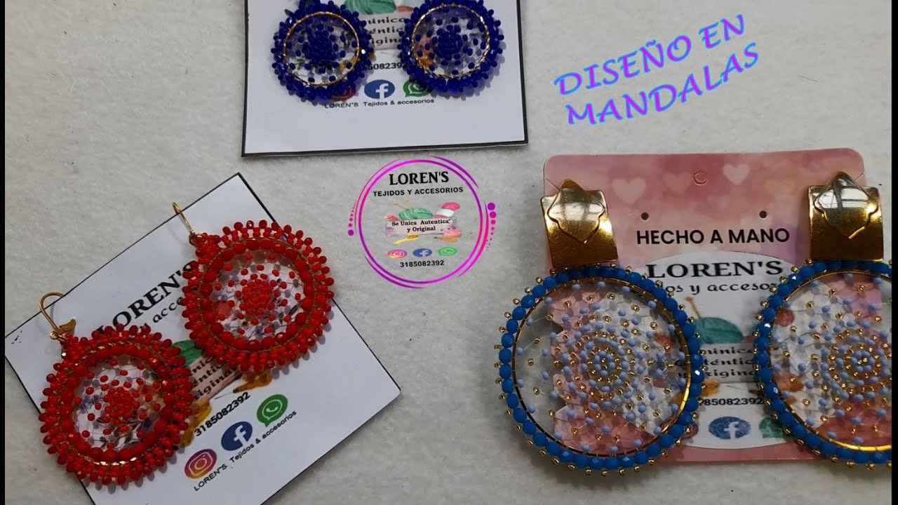 COMO HACER HERMOSOS ARETES DISEÑO MANDALA EN MOSTACILLA Y MURANO #bisuteria #tutorial #fashion