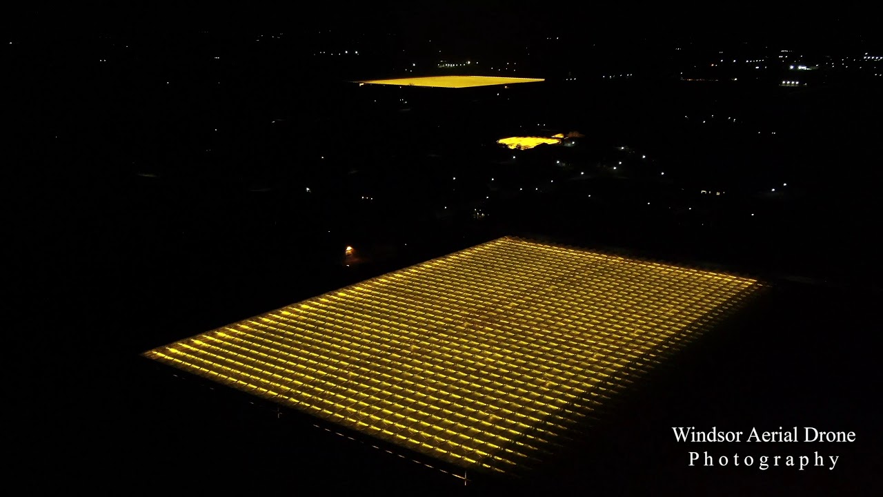 The Greenhouse Lights of Leamington Kingsville Ontario by Windsor Aerial Drone Photography