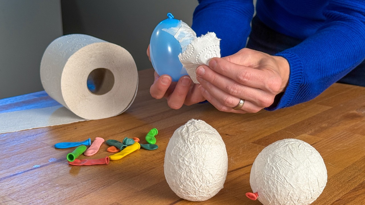 Osterei basteln aus Toilettenpapier – Osteridee ganz ohne Kleber