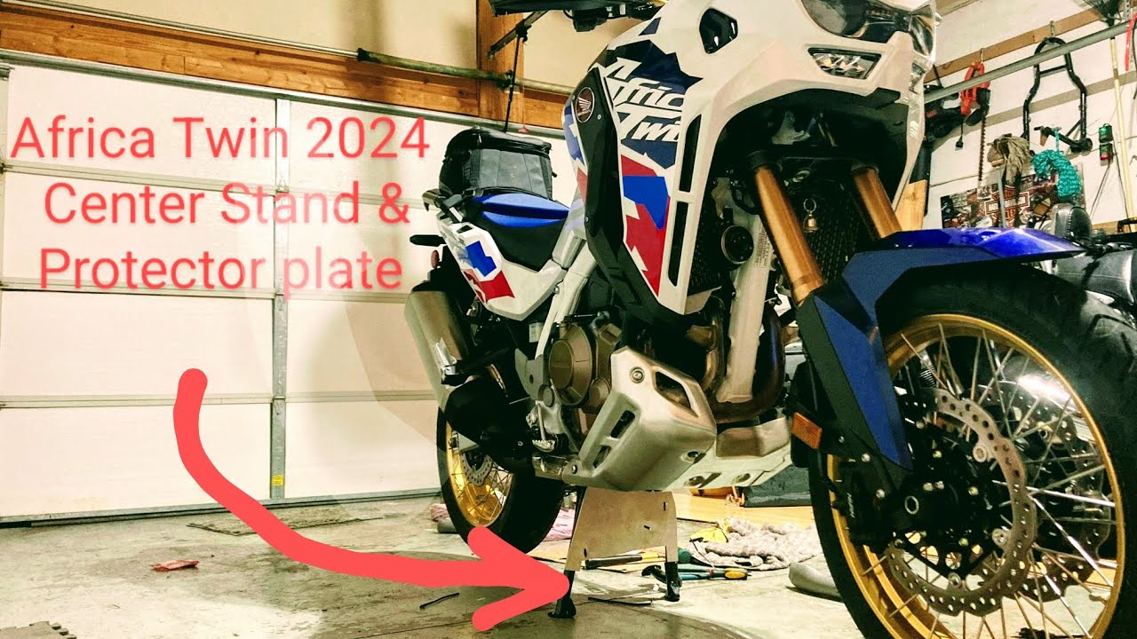 Quick and Easy Center Stand Install for Africa Twin | DIY Motorcycle and home made protector plate.