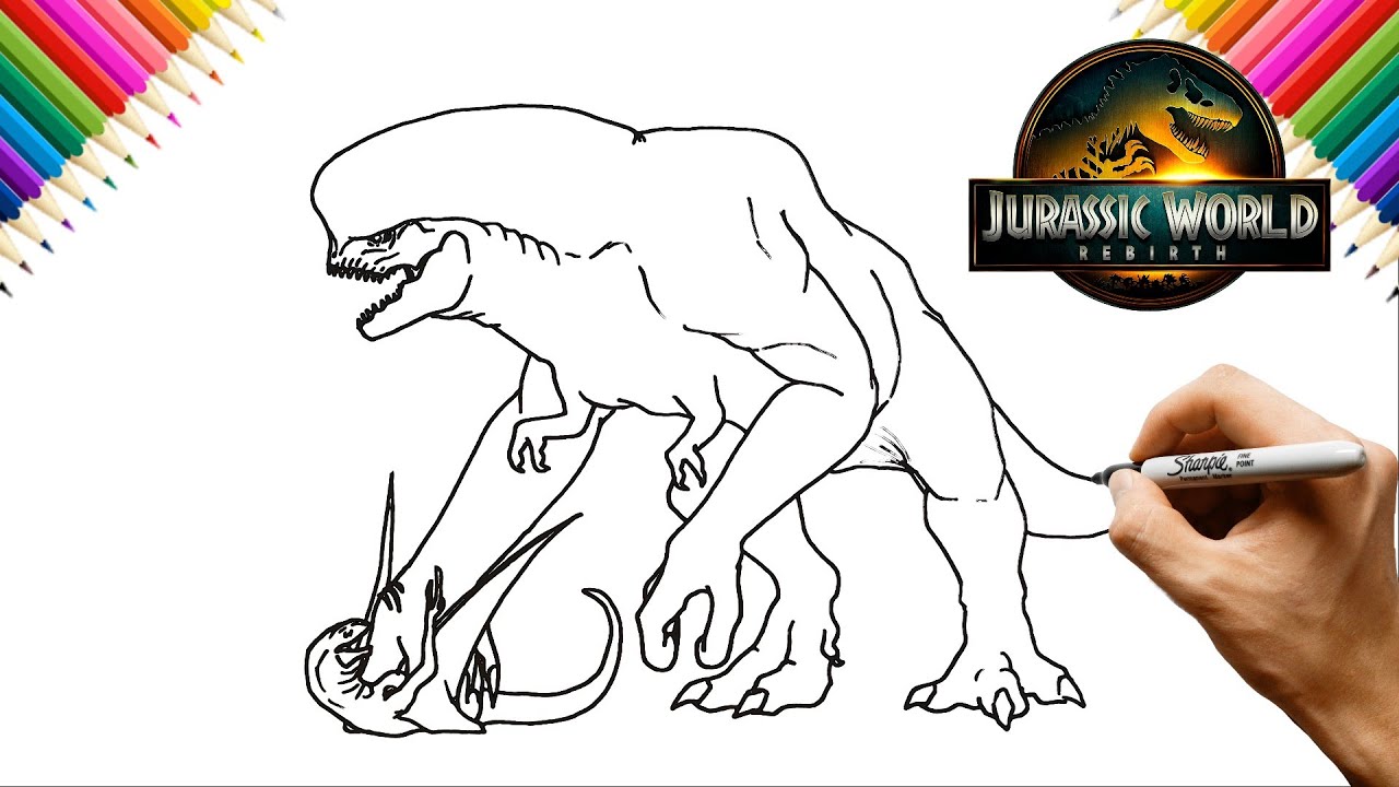 How to Draw Distortus Rex vs Mutadon | Jurassic World: Rebirth