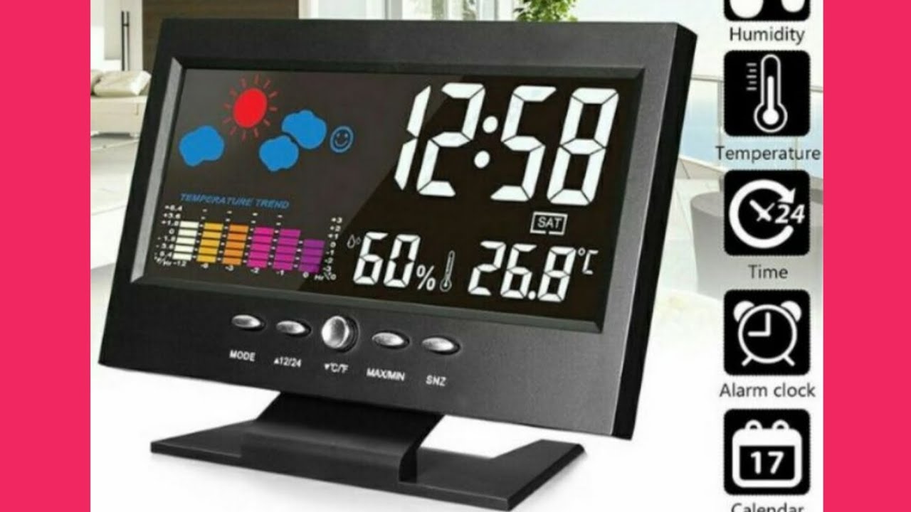 ĐỒNG HỒ LED ĐỂ BÀN XEM GIỜ BÁO NHIỆT ĐỘ ĐỘ ẤM THỜI TIẾT NGÀY THÁNG NĂM THỨ ĐA NĂNG