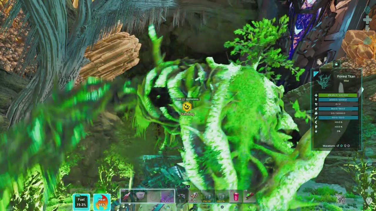 Forest Titan tame solo with 2 char ARK ASA Official PvE