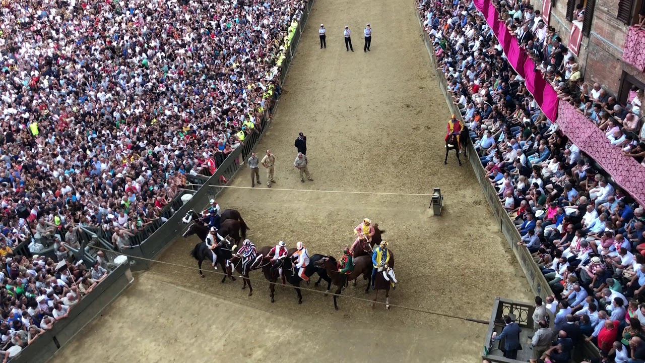 Palio di Siena del 2 luglio 2018 piazzamento tra i canapi