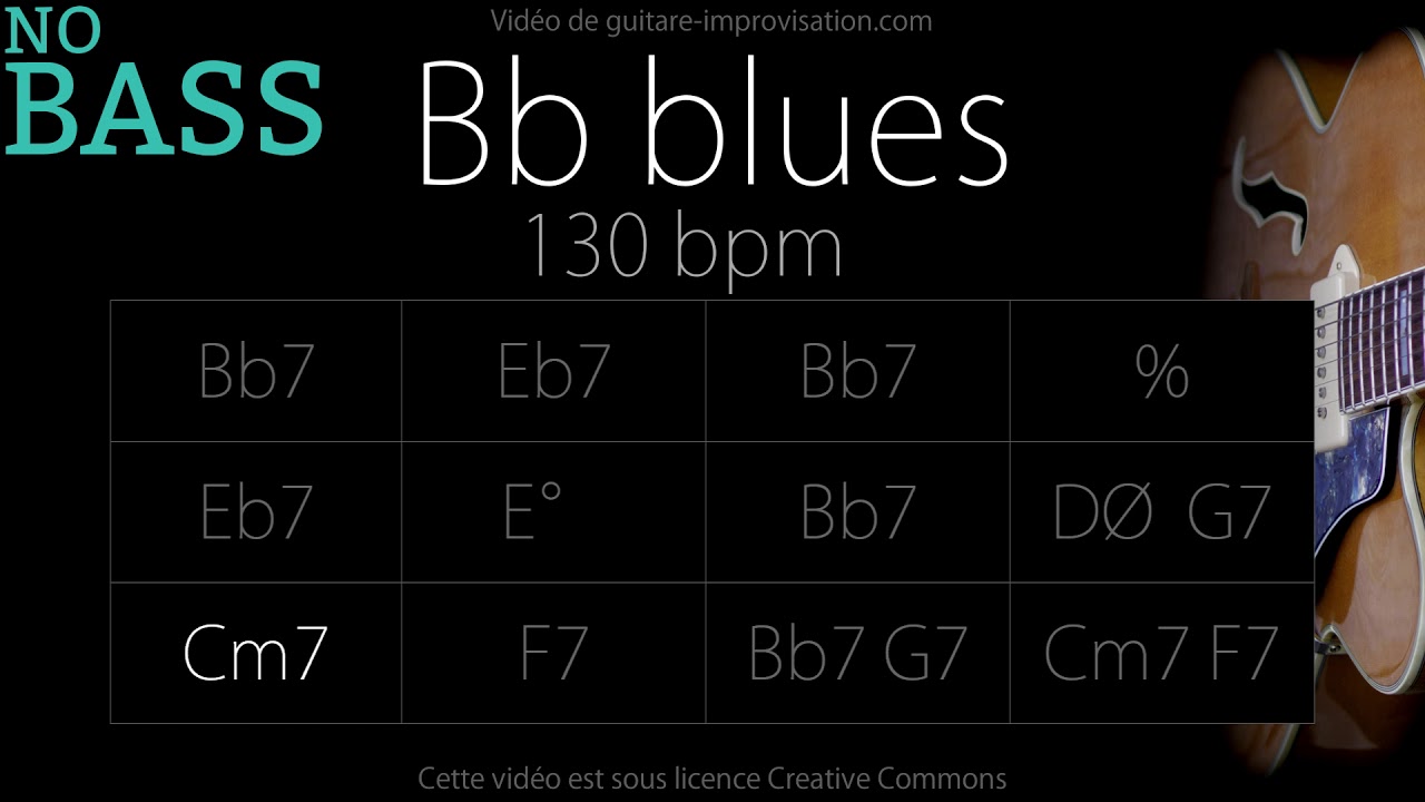 Bb Blues 130 bpm - NO BASS (Jazz/Swing feel) : Backing Track