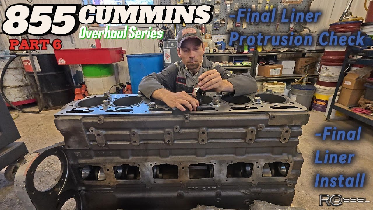 Гильзы установлены, номера проверены! Двигатель Cummins 855 Big Cam снова в строю (Steiger ST311)
