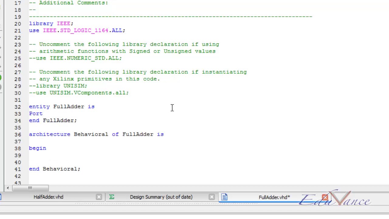 VHDL Lecture 18 Lab 6 - Fulladder using Half Adder