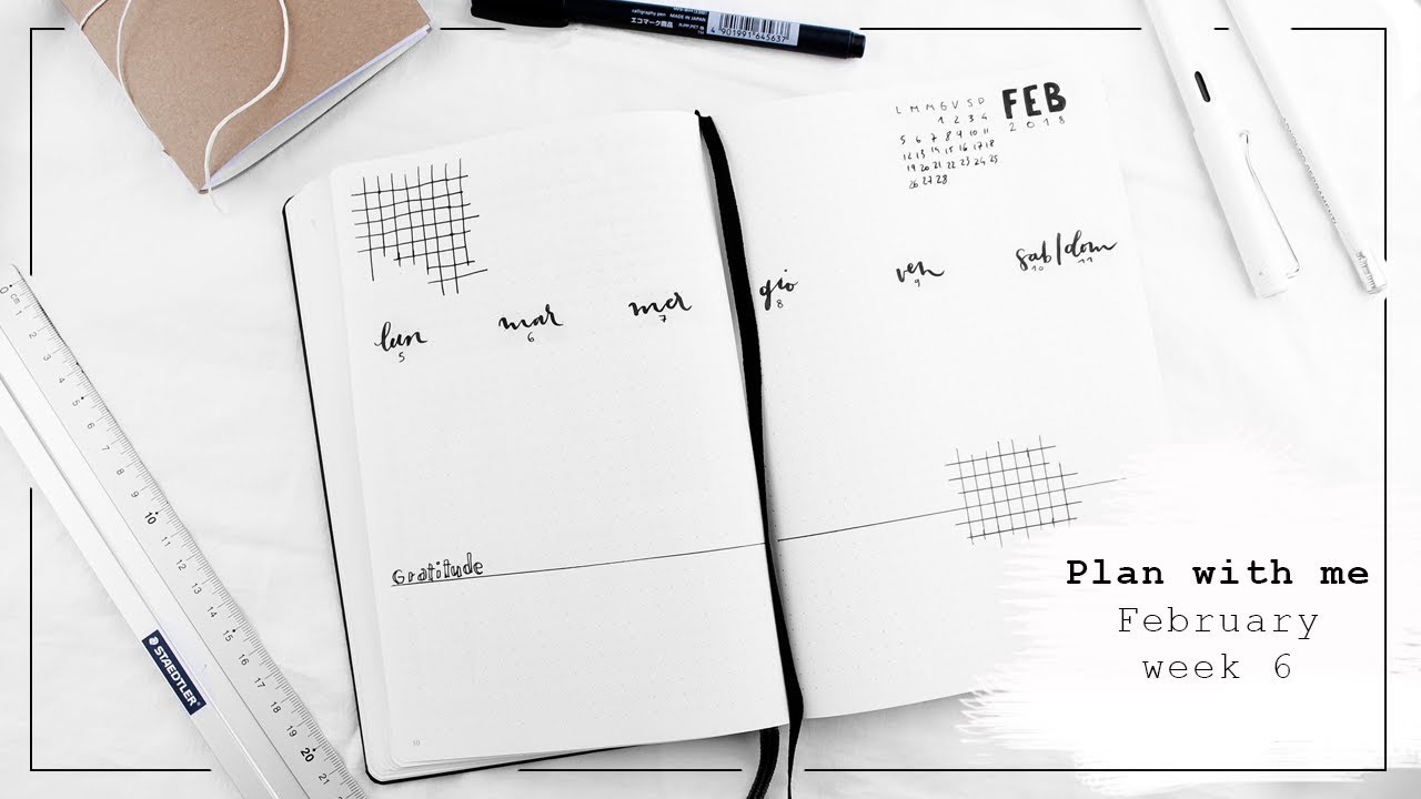 Plan with me &bull; February 2018 Bullet Journal layout &bull; Weekly spread 6 &bull; frai.OH