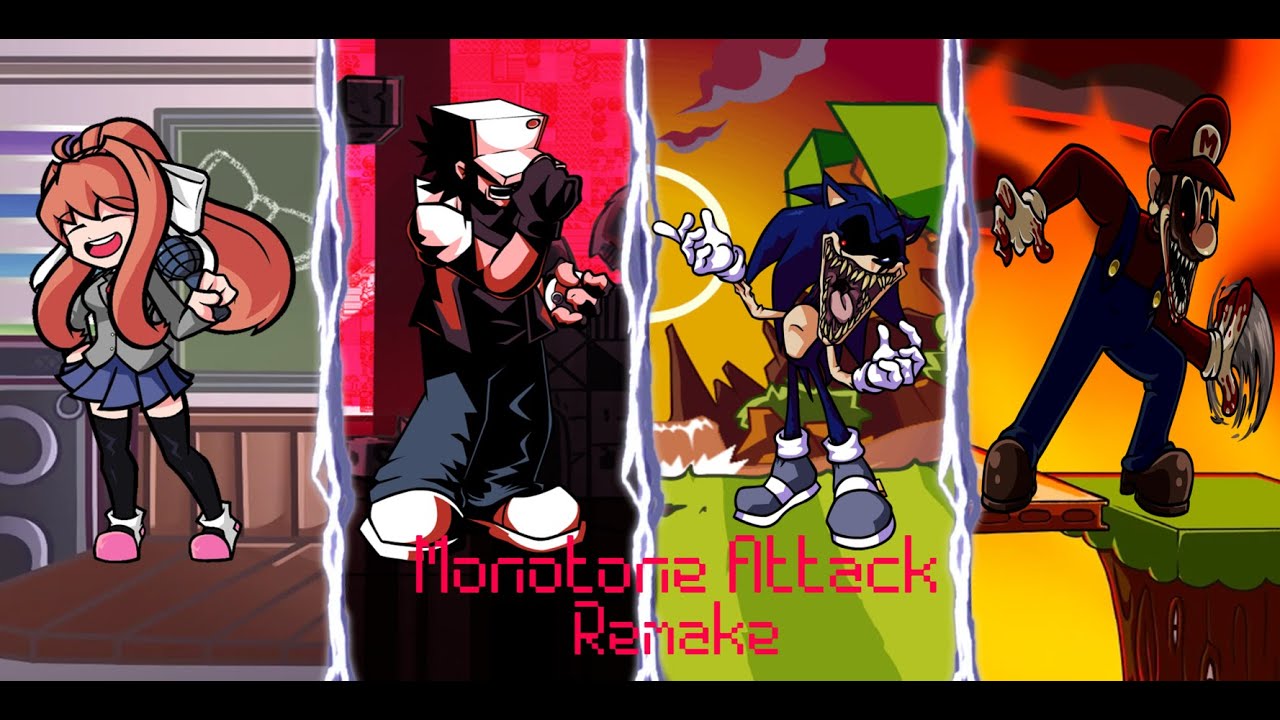 Monotone Attack Remake Cover. Friday Night Funkin cover.