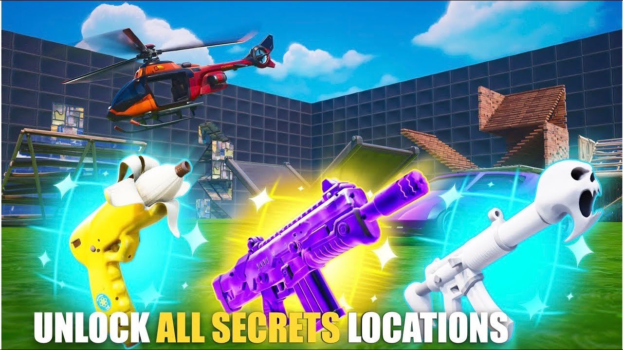 1V1 WITH EVERY GUN HIVE MAP FORTNITE CREATIVE - UNLOCK ALL NEW SECRETS LOCATIONS