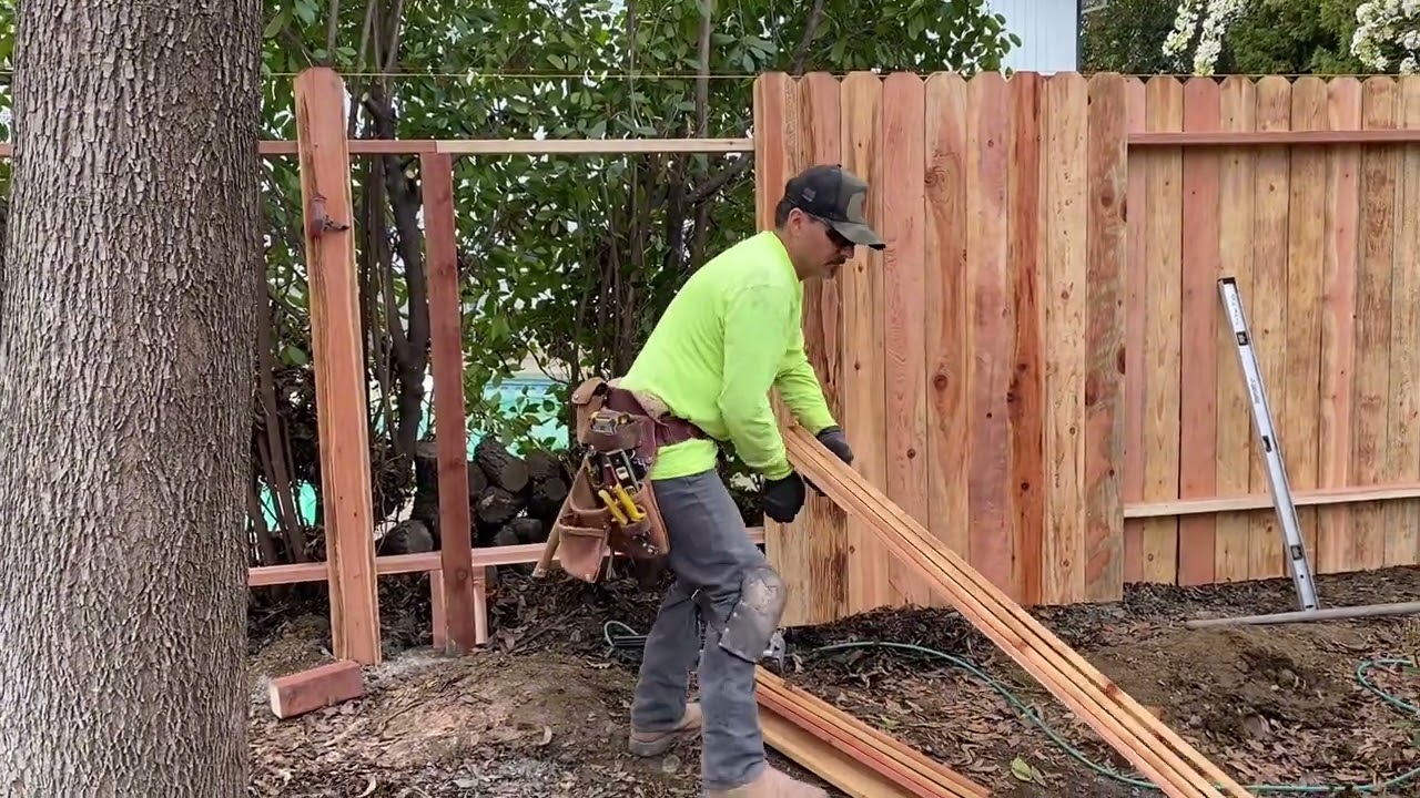 Building a  redwood fence 