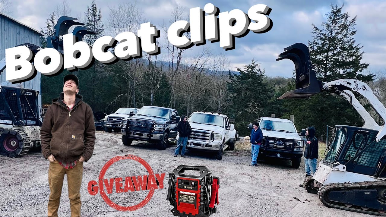 Bobcat Skid Steer at Work Clips- clearing land | moving trees | self-recoveries
