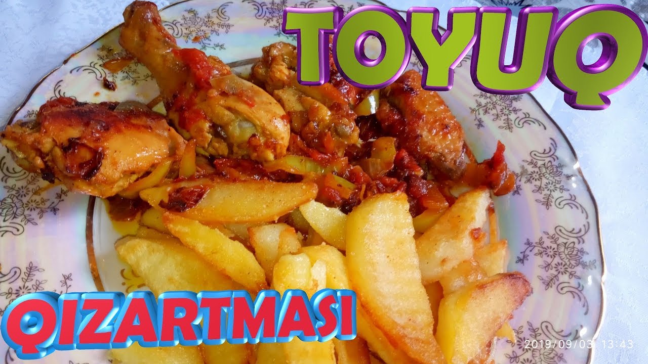 Toyuq və kartofun əzilmədən dadlı qızardılması/Toyuq qizartmasi/Katof qizartmasi-Bizim Metbex