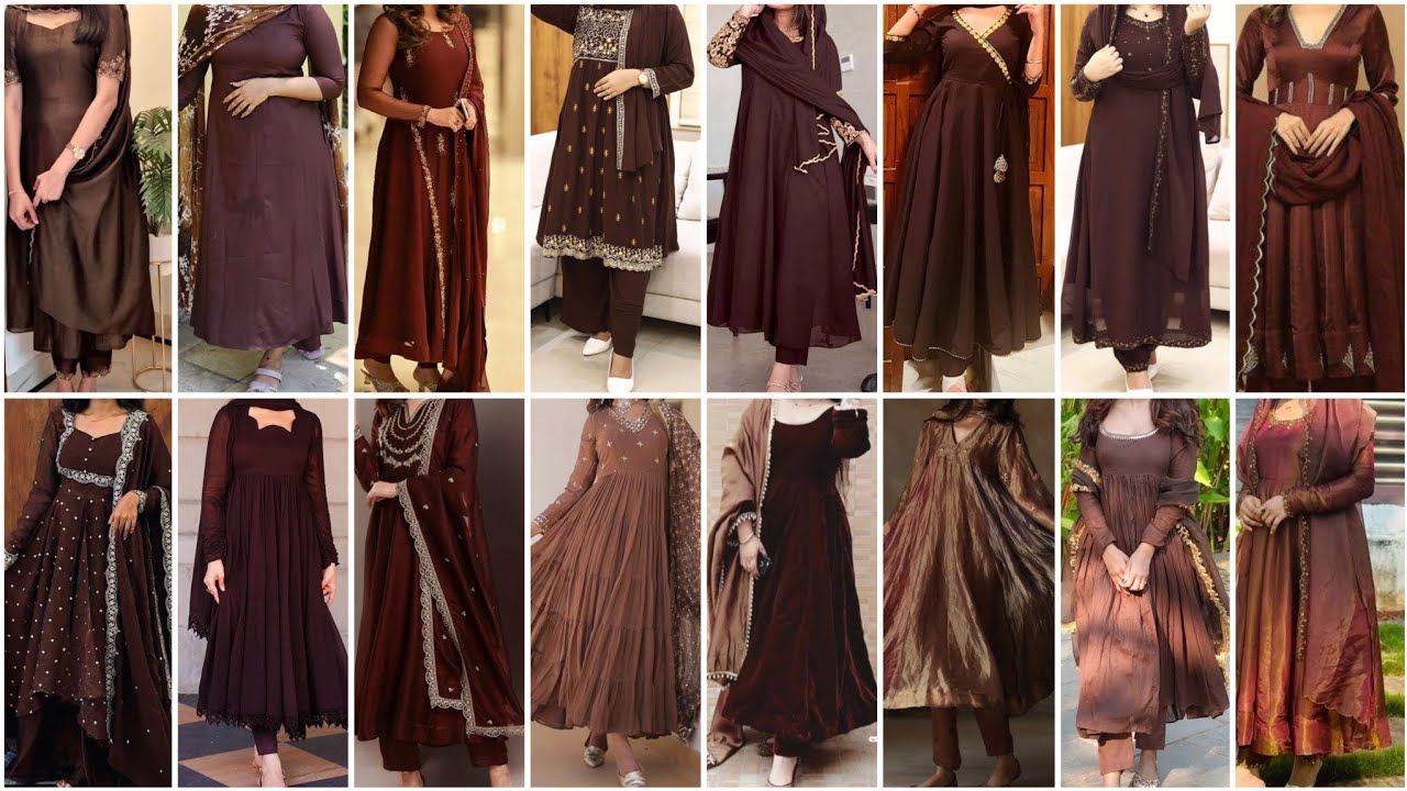 Graceful Brown Colour Anarkali Suits | New Design Collection 2026